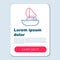 Line Yacht sailboat or sailing ship icon isolated on grey background. Sail boat marine cruise travel. Colorful outline