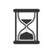 Lineal retro hourglass isolated black vector icon