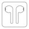 Lineal simple erphones in boz icon. air Headphones in case outline vector illustration