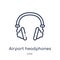 Linear airport headphones icon from Airport terminal outline collection. Thin line airport headphones vector isolated on white