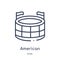Linear american football stadium icon from American football outline collection. Thin line american football stadium vector