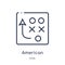 Linear american football strategy icon from American football outline collection. Thin line american football strategy vector
