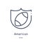 Linear american football team emblem icon from American football outline collection. Thin line american football team emblem