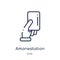 Linear amonestation gesture icon from Hands and guestures outline collection. Thin line amonestation gesture icon isolated on