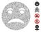 Linear Angry Smiley Icon Vector Mosaic