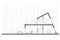 Linear architectural section plane - forest wooden cottage