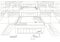 Linear architectural sketch terraced houses white background