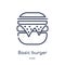 Linear basic burger icon from Business outline collection. Thin line basic burger icon isolated on white background. basic burger