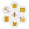 Linear beekeeping icons.