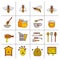 Linear beekeeping icons.