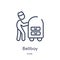 Linear bellboy icon from Hotel outline collection. Thin line bellboy icon isolated on white background. bellboy trendy