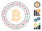 Linear Bitcoin Casino Roulette Icon Vector Mosaic