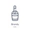 Linear brandy icon from Drinks outline collection. Thin line brandy vector isolated on white background. brandy trendy