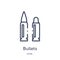Linear bullets icon from Army outline collection. Thin line bullets vector isolated on white background. bullets trendy