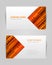 Linear business card with abstract stripes vector banner. Red shapes template with creative vibrant textures.