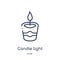 Linear candle light icon from Beauty outline collection. Thin line candle light vector isolated on white background. candle light