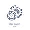 Linear car clutch icon from Car parts outline collection. Thin line car clutch vector isolated on white background. car clutch