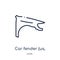 Linear car fender (us, canadian) icon from Car parts outline collection. Thin line car fender (us, canadian) vector isolated on