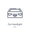 Linear car headlight icon from Car parts outline collection. Thin line car headlight vector isolated on white background. car