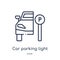 Linear car parking light icon from Car parts outline collection. Thin line car parking light vector isolated on white background.