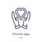 Linear charity app icon from Charity outline collection. Thin line charity app vector isolated on white background. charity app