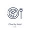 Linear charity food icon from Charity outline collection. Thin line charity food vector isolated on white background. charity food