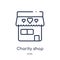 Linear charity shop icon from Charity outline collection. Thin line charity shop vector isolated on white background. charity shop