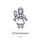 Linear charwoman icon from Cleaning outline collection. Thin line charwoman vector isolated on white background. charwoman trendy