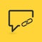 Linear chat bubble with share link icon. web button on yellow background. vector illustration.