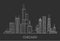 Linear Chicago City Skyline.