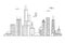 Linear Chicago City Skyline.