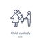 Linear child custody icon from Law and justice outline collection. Thin line child custody icon isolated on white background.