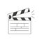 Linear clapper icon for the movie. A firecracker for filmmaking.