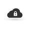 Linear cloud icon with lock. encrypted Data, vpn concept. vector illustration isolated on white background