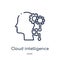 Linear cloud intelligence icon from Artificial intellegence and future technology outline collection. Thin line cloud intelligence