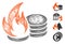 Linear Coins Fire Disaster Vector Mesh