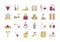 Linear COLOR icon set 4 - Wine production