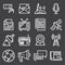 Linear communication icons set