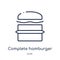 Linear complete hamburger icon from Bistro and restaurant outline collection. Thin line complete hamburger vector isolated on