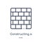 Linear constructing a brick wall icon from Construction outline collection. Thin line constructing a brick wall vector isolated on