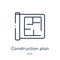 Linear construction plan icon from Construction outline collection. Thin line construction plan vector isolated on white