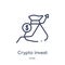 Linear crypto invest icon from Cryptocurrency economy and finance outline collection. Thin line crypto invest vector isolated on
