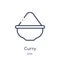 Linear curry icon from India outline collection. Thin line curry icon isolated on white background. curry trendy illustration