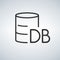 Linear Database, Server Isolated Flat Web Mobile Icon with DB word. Vector Illustration isolated on modern background.