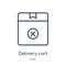 Linear delivery cart icon from Delivery and logistic outline collection. Thin line delivery cart vector isolated on white