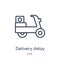 Linear delivery delay icon from Delivery and logistic outline collection. Thin line delivery delay vector isolated on white