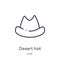 Linear desert hat icon from Desert outline collection. Thin line desert hat vector isolated on white background. desert hat trendy