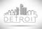 Linear Detroit City Silhouette with Typographic Design