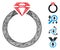 Linear Diamond Ring Vector Mesh
