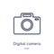 Linear digital camera icon from Electronic stuff fill outline collection. Thin line digital camera vector isolated on white